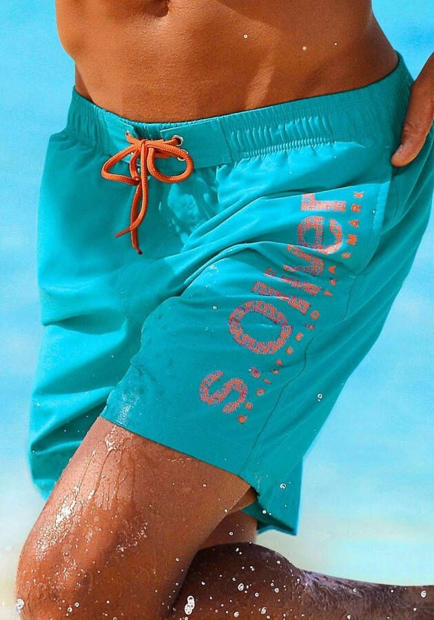 s.Oliver RED LABEL Beachwear Zwemshort met trendy logoprint
