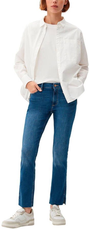 s.Oliver Slim fit jeans met gerafelde voetzoom