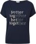 S.Oliver T-shirt met tekst donkerblauw - Thumbnail 4