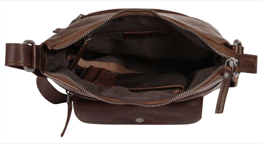 Spikes & Sparrow Schoudertas echt leder