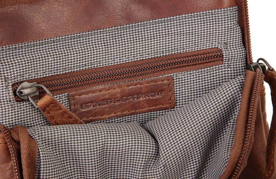Spikes & Sparrow Schoudertas echt leder
