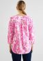 Street One blousetop met linnen en bladprint roze wit - Thumbnail 3