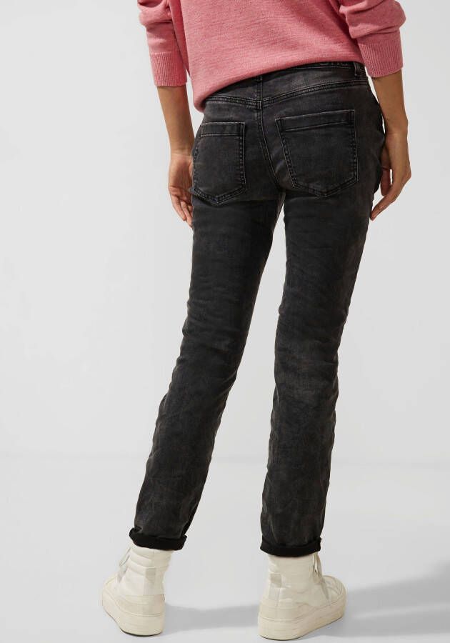 STREET ONE High-waist jeans met vormgevende details aan de achter- en voorkant