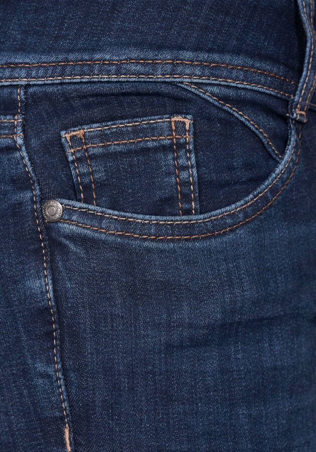 STREET ONE Slim fit jeans met merklabel op de achterkant