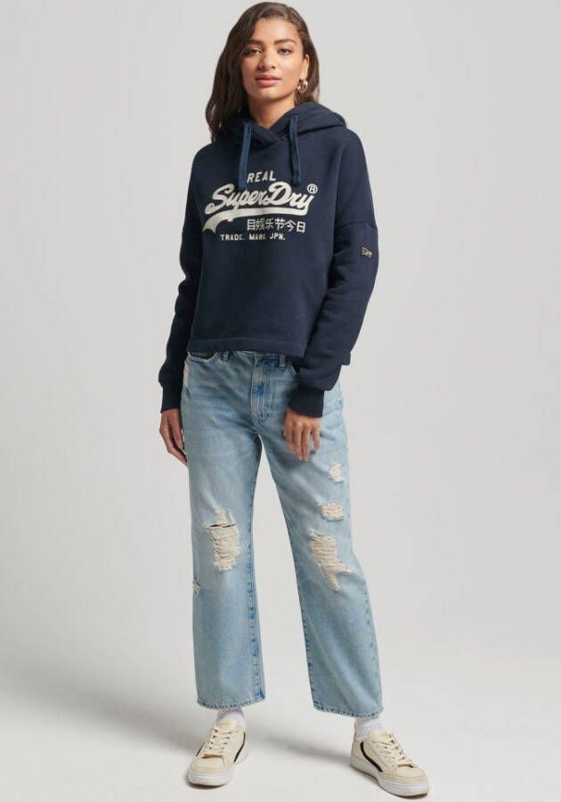 Superdry Capuchonsweatvest Hoody met capuchon en vintage logo