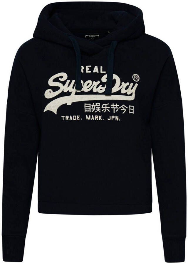Superdry Capuchonsweatvest Hoody met capuchon en vintage logo