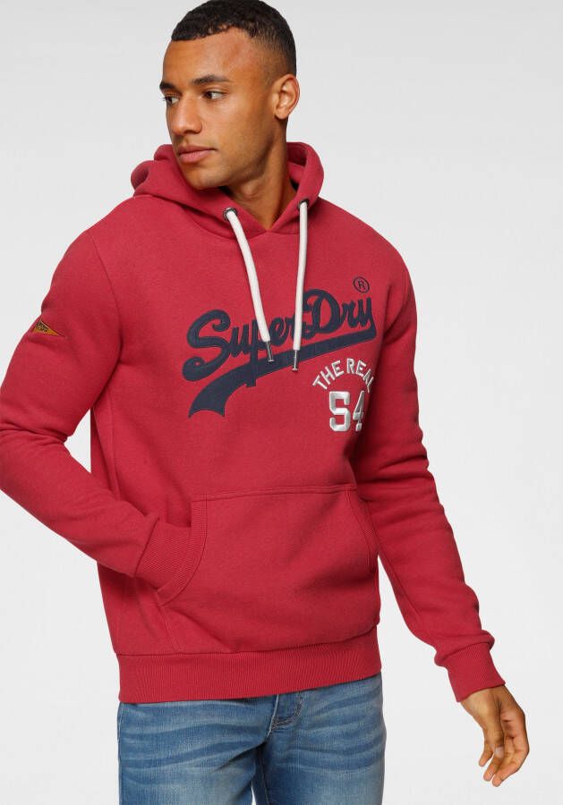 Superdry hoodie met logo Hike Red Marl