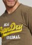 Superdry oversized T-shirt Real Original Overdyed met logo dark olive slub - Thumbnail 5