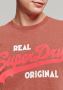 Superdry oversized T-shirt Real Original Overdyed met logo rood - Thumbnail 4