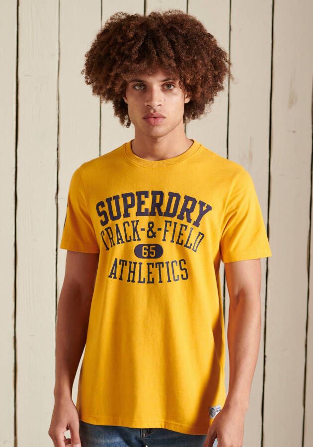 Superdry Heren T-shirt van katoen polyester Yellow Heren