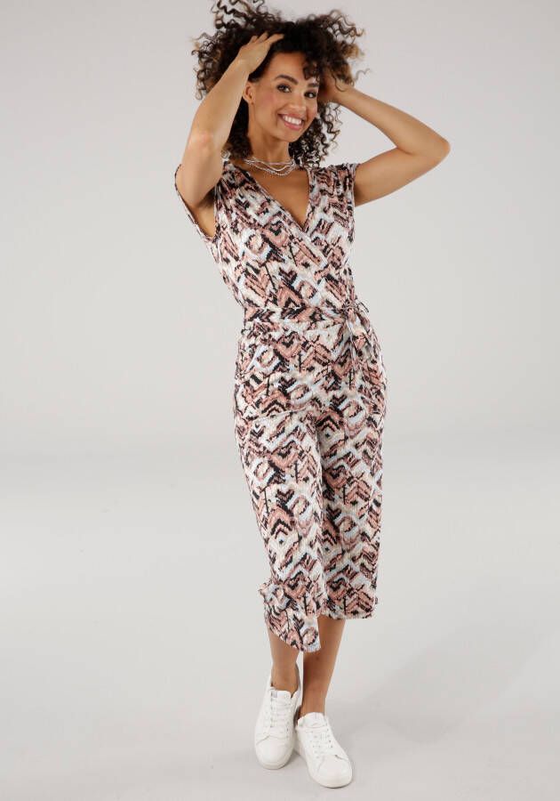 Tamaris Jumpsuit in culotte-stijl met een bindceintuur