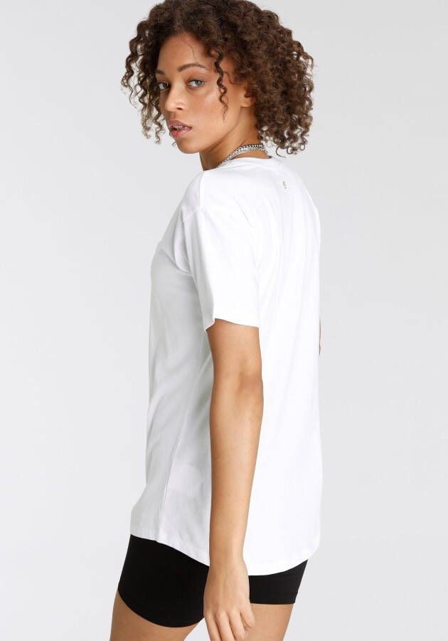 Tamaris Oversized shirt Korte mouwen wijde snit basic-stijl ronde hals