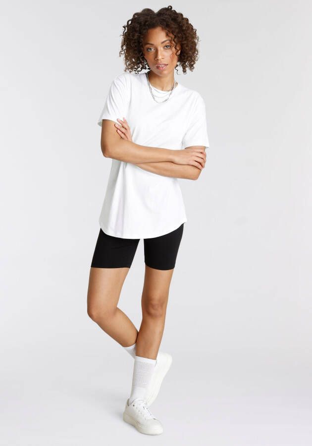 Tamaris Oversized shirt Korte mouwen wijde snit basic-stijl ronde hals