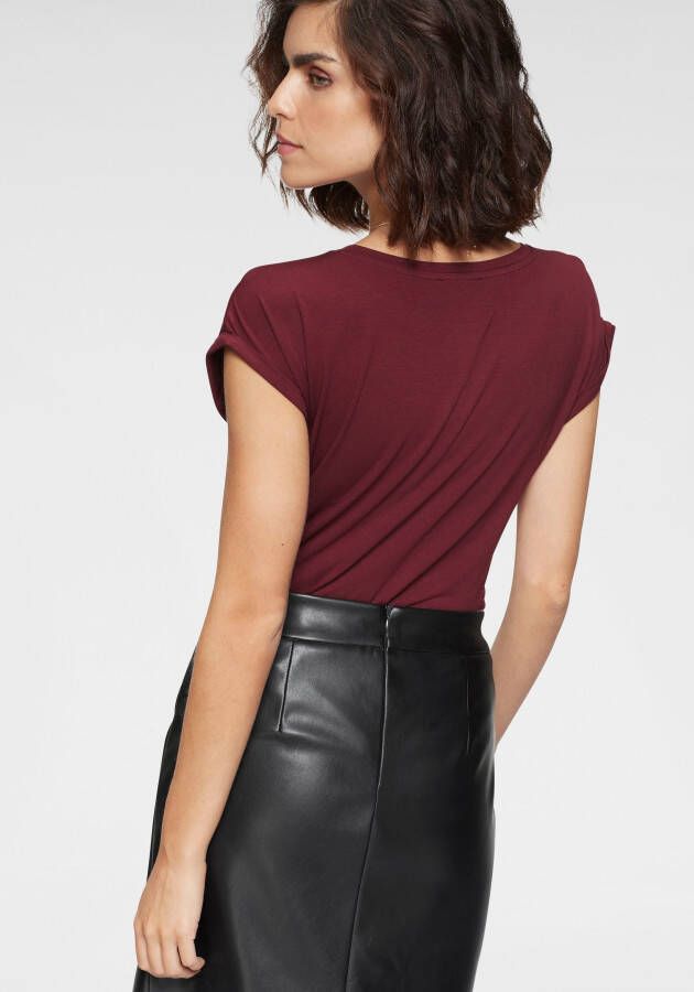 Tamaris T-shirt Korte mouwen regular fit effen met ronde hals