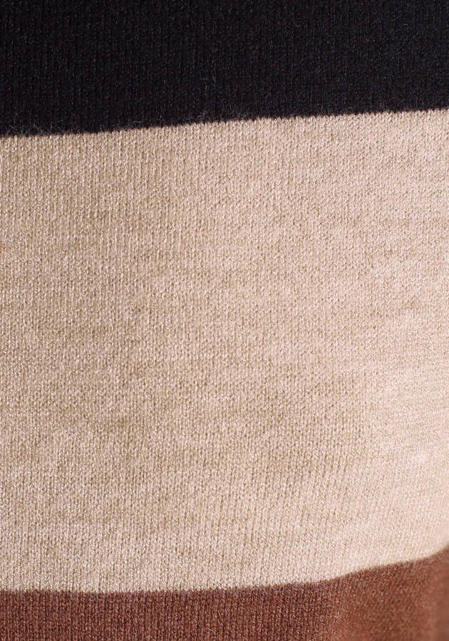 Tamaris Gebreide jurk casual look van katoenmix lange mouwen