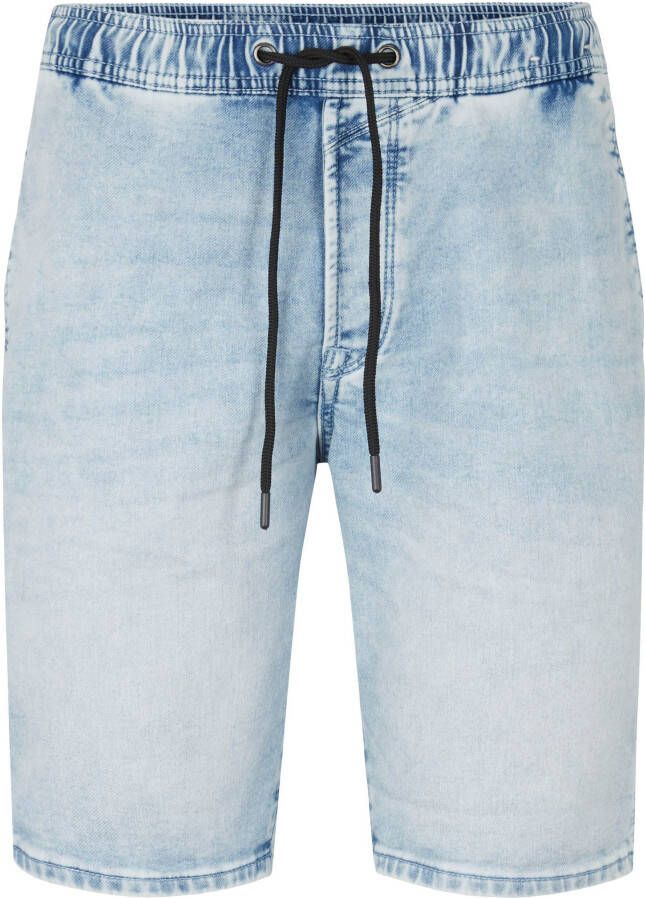 Tom Tailor Denim Jeansshort elastische band met rijgkoord