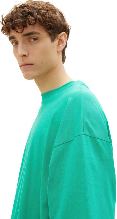 Tom Tailor Denim Oversized shirt met een ronde hals