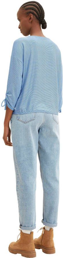 Tom Tailor Denim Shirt met 3 4-mouwen met een fijne geribde look