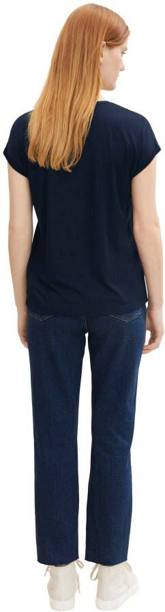 Tom Tailor Denim Shirt met ronde hals met mouwomslagen