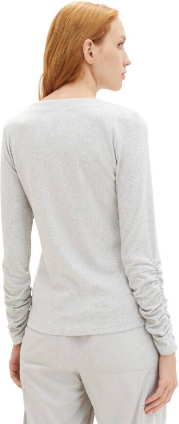 Tom Tailor Denim Shirt met lange mouwen met gedrukt logo op de achterkant