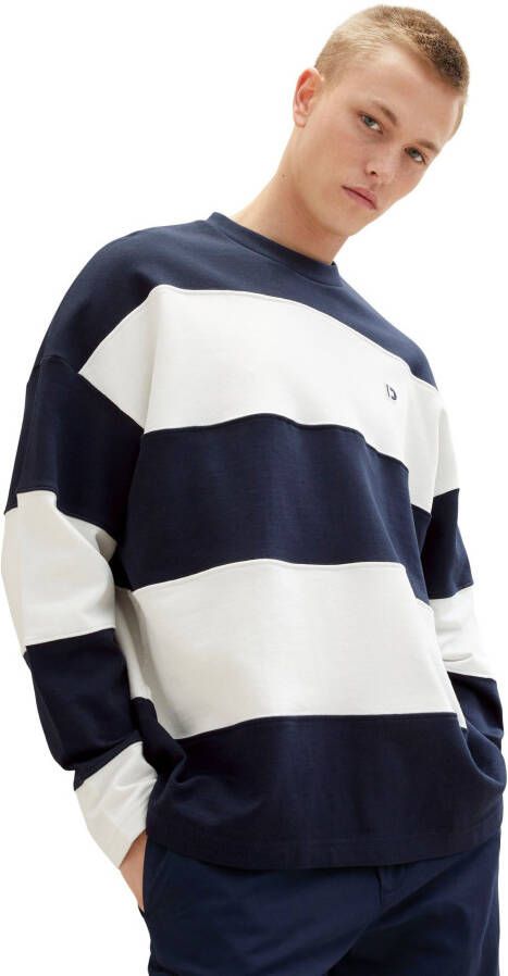 Tom Tailor Denim Sweatshirt in blokstrepen-design
