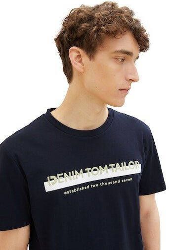 Tom Tailor Denim T-shirt met logo-frontprint