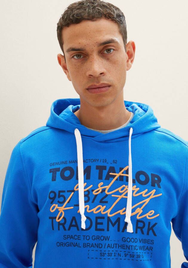 Tom Tailor Hoodie met casual frontprint + borduursel