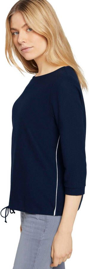 Tom Tailor Shirt met 3 4-mouwen TT Shirt 3 4-mouw met strikbandjes bij de zoom