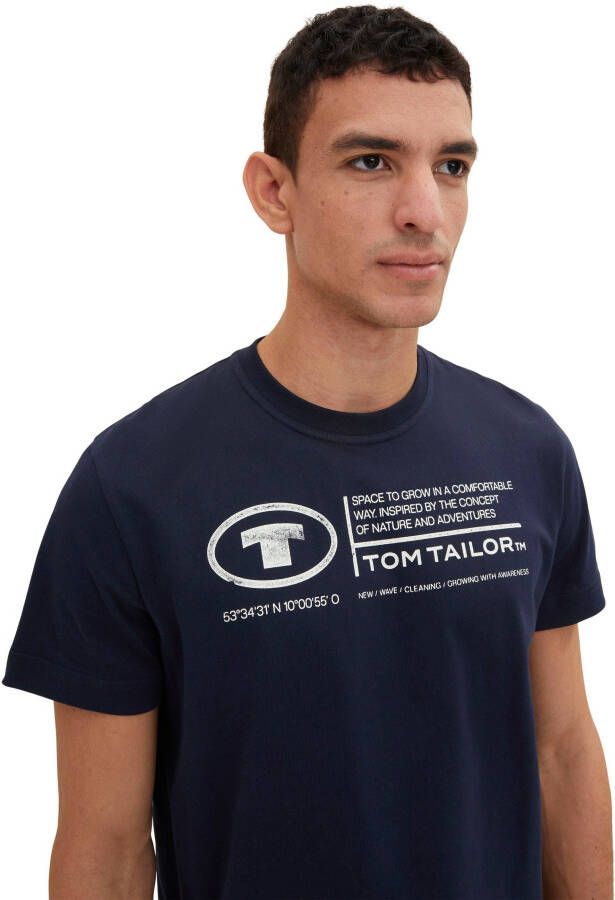 Tom Tailor Shirt met print heren T-shirt frontprint