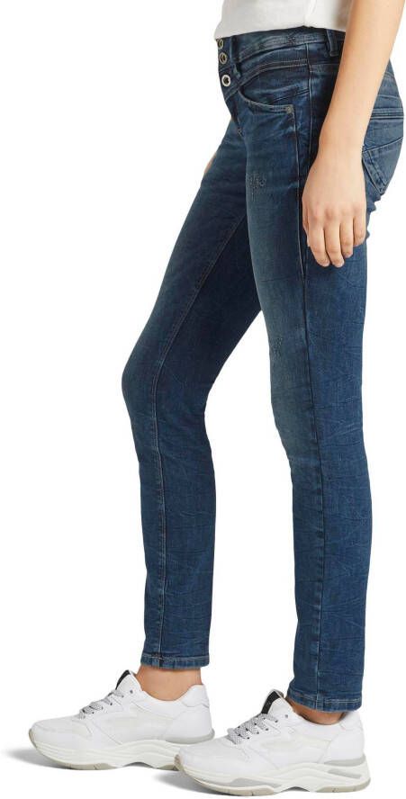 Tom Tailor Slim fit jeans Alexa Slim met knoopsluiting en decoratief gewatteerd juk
