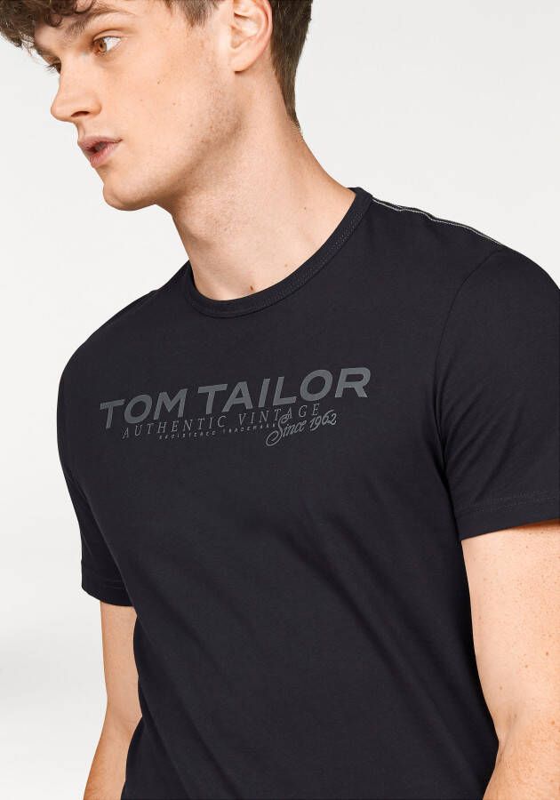 Tom Tailor Shirt met ronde hals met logoprint