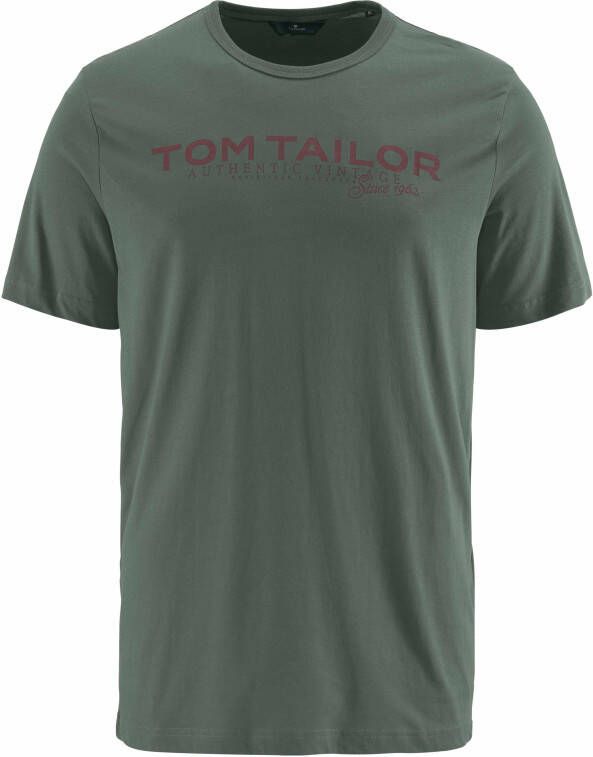 Tom Tailor Shirt met ronde hals met logoprint