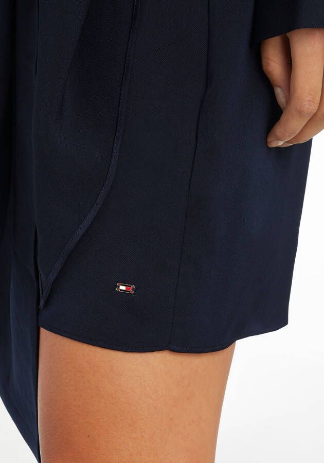 Tommy Hilfiger Avondjurk CREPE KNOTTED SHORT SHIRT DRESS met knoopdetail