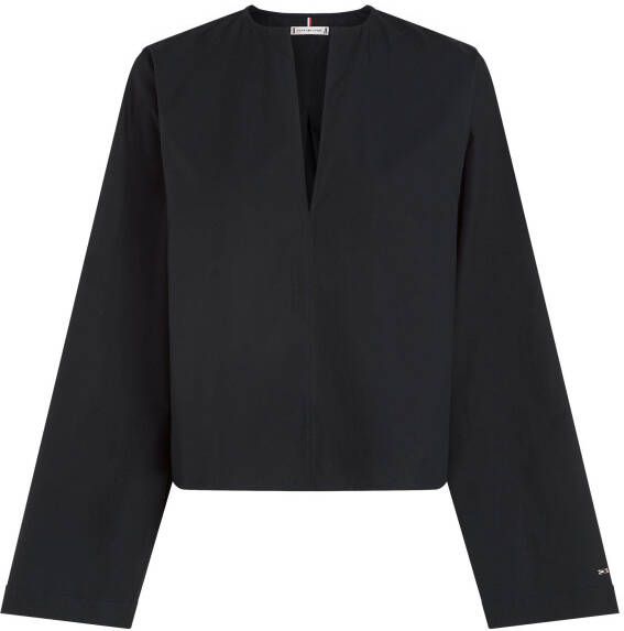 Tommy Hilfiger Blouse met lange mouwen met diepe serafino-halslijn