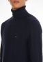 Tommy Hilfiger Donkerblauwe Coltrui Exaggerated Structure Roll Neck - Thumbnail 8