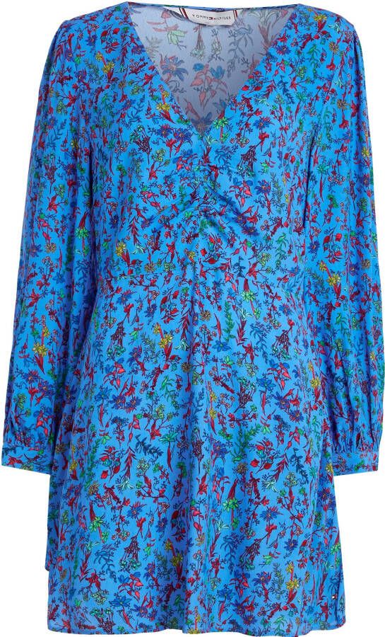 Tommy Hilfiger Curve Gedessineerde jurk CRV VIS FLORAL SHORT DRESS LS met gebloemde all-over print