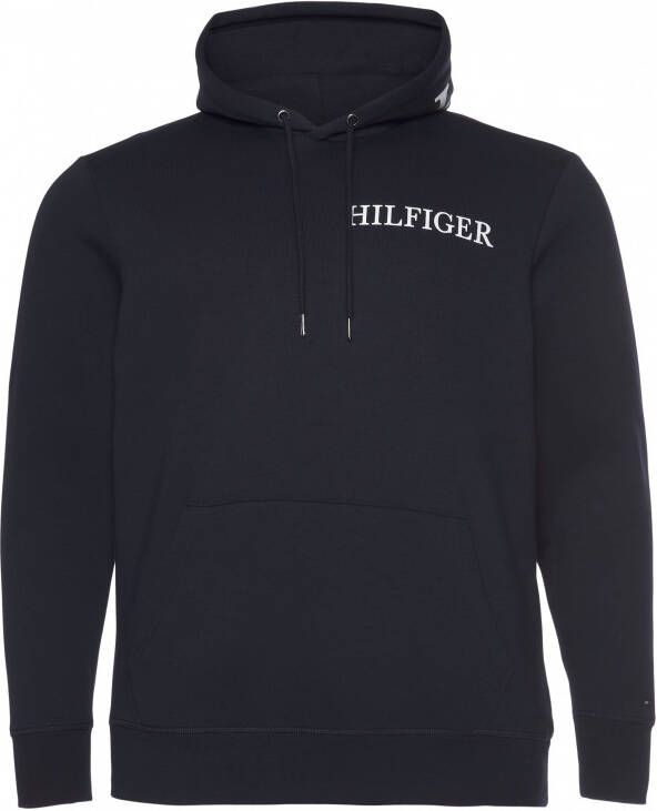 Tommy Hilfiger Big and Tall Hoodie Logo Donkerblaw Blauw Heren