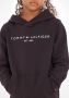 Tommy Hilfiger unisex hoodie met logo zwart Sweater Logo 104 - Thumbnail 9