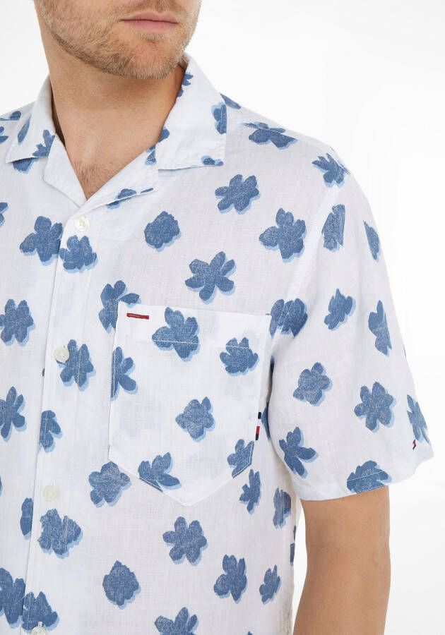 Tommy Hilfiger Overhemd met korte mouwen MONO FLOWER RF SHIRT S S in gebloemd design