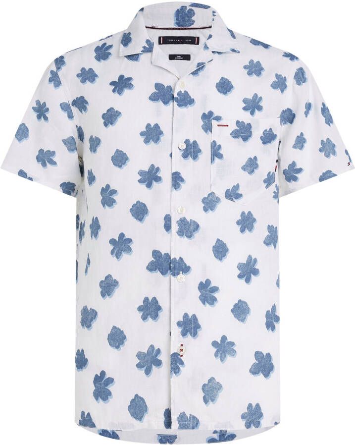 Tommy Hilfiger Overhemd met korte mouwen MONO FLOWER RF SHIRT S S in gebloemd design