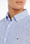 Tommy Hilfiger gestreept linnen slim fit overhemd ultra blue optic white - Thumbnail 3