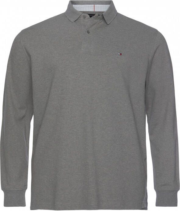 Tommy Hilfiger Big & Tall gemêleerde regular fit polo Plus Size met biologisch katoen medium grey heather