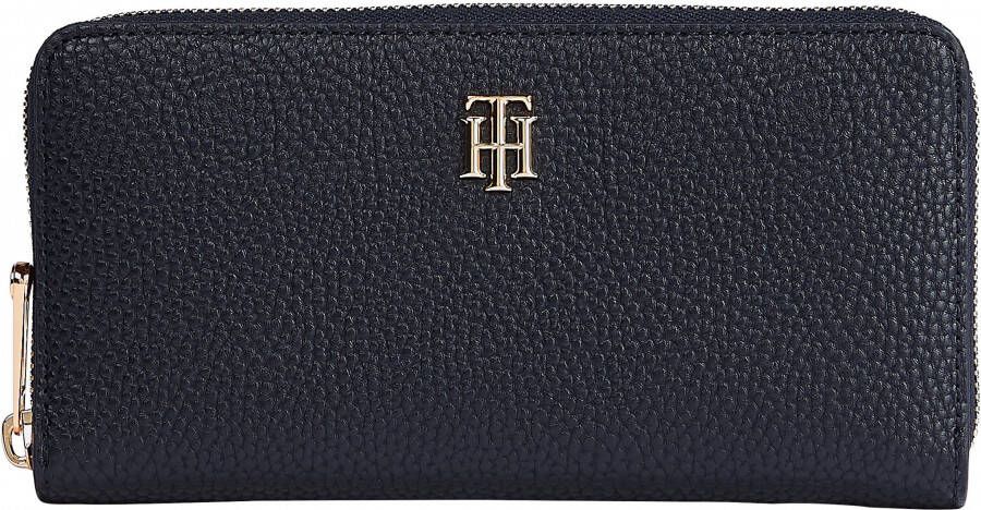 Tommy Hilfiger Portemonnee TH SOFT LARGE ZA WALLET in breedteformaat met goudkleurige details
