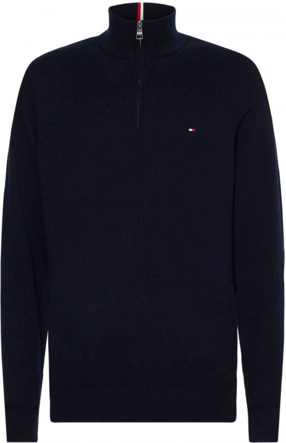 Tommy Hilfiger Schipperstrui PIMA COTTON CASHMERE ZIP MOCK