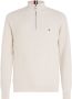 Tommy Hilfiger Spring Grid ZIP Mock Trui White Heren - Thumbnail 3