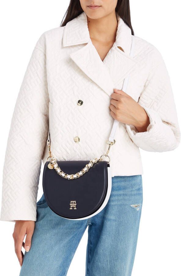 Tommy Hilfiger Schoudertas TH CHIC SADDLE BAG CB met decoratieve hanger