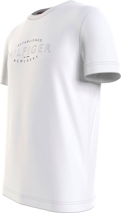 Tommy Hilfiger Shirt met ronde hals HILFIGER CURVE LOGO TEE met logoborduursel op de mouw