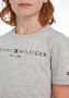 Tommy Hilfiger unisex T-shirt van biologisch katoen lichtgrijs melange 128 - Thumbnail 4