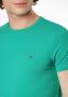 Tommy Hilfiger Groene T shirt Stretch Slim Fit Tee - Thumbnail 6