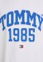 Tommy Hilfiger T-shirt met logo wit blauw Meisjes Katoen Ronde hals Logo 116 - Thumbnail 8